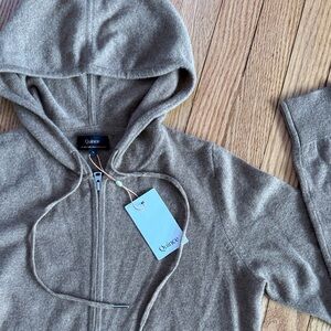 Quince cashmere zip up hoodie NWT